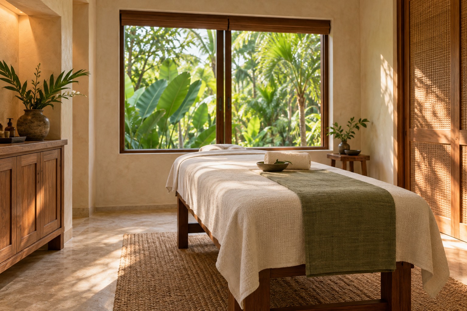 A quiet spa treatment room